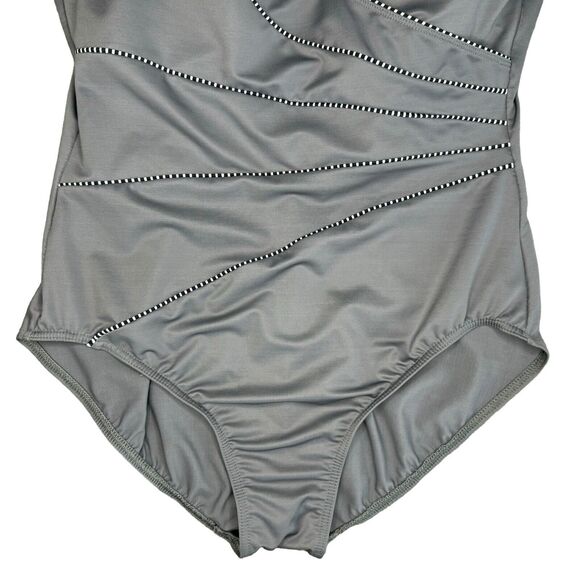 Miraclesuit Kirkland Womens 16 Gray Horizon One Piece Swimsuit - Picture 3 of 11